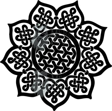 Schwarz-weißes keltisches Knotenmuster-Mandala