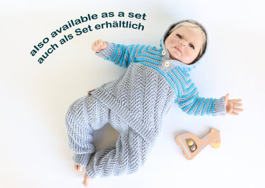 Trousers for babies/children "Leon" (knitted look, sizes 0 m.–4 y.) - Crochet