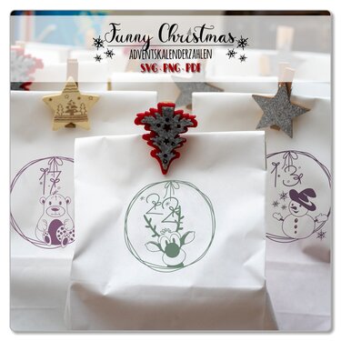 Ziffern Zahlen für Adventskalender Weihnachtskalender Plotten - Plotting