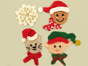 Christmas set 5 crochet pattern applique