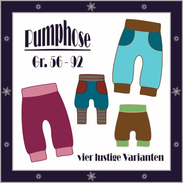 Babyhose Größe 56 -92 Nähanleitung Schnittmuster - Bild 2