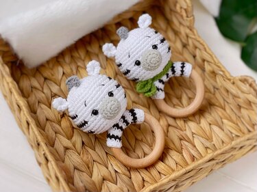 Crochet pattern Baby rattle zebra PDF