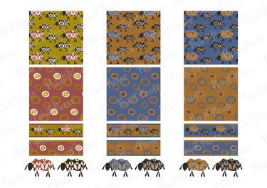 Digital Paper Dekore + Banderolen zum Ausdrucken Schafmotive - Basteln