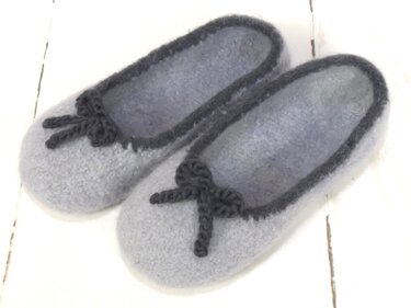 Strickanleitung Filzschuhe "Ballerina" - Bild 3