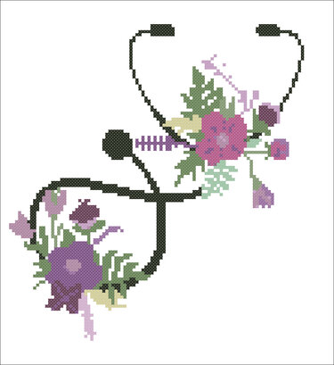 Stethoscope counting cross pattern - Embroidery