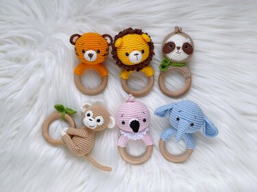 Häkelanleitung baby rassel Elefant