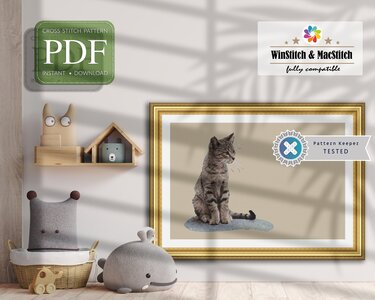 Kitty Cat > Cross Stitch Pattern PDF - Embroidery