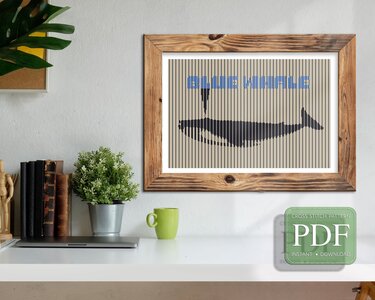 Blue Whale > Cross Stitch Pattern PDF - Embroidery