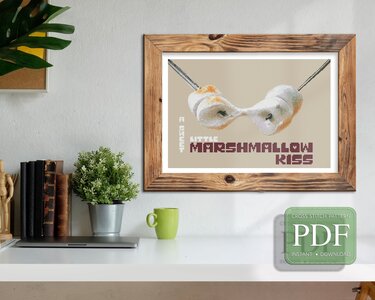 Marshmallow Kiss > Cross Stitch Pattern PDF - Embroidery