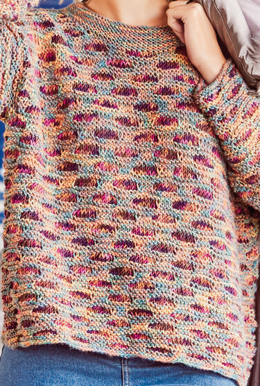 Strickanleitung: Multicolor-Pulli mit Hebemaschenmuster