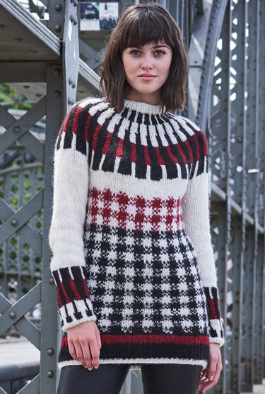 Strickanleitung: Effektvoller Rundpassenpulli