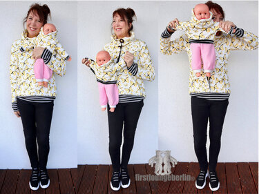 Mama & Me Vokuhila Kids & Damen Raglan-Sweater Kapuzen Kragen Raglanshirt - Bild 15