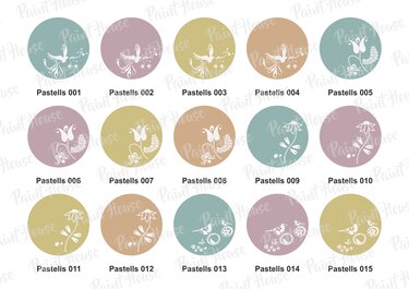 Digital Paper Etiketten pastell zum Ausdrucken 7 Motive in je 4 Farbe - Basteln