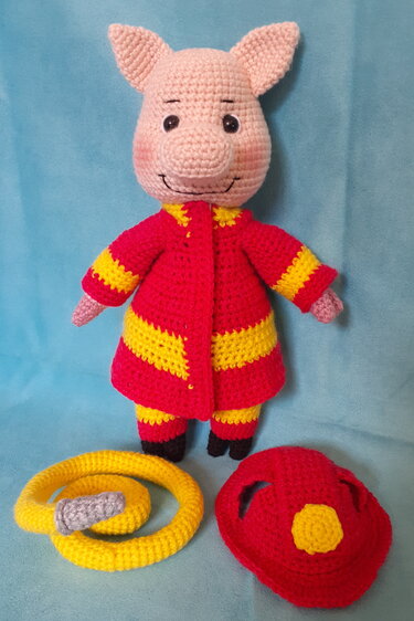 Citizens of Oinkville -Fireman Fred - Crochet Pattern ONLY