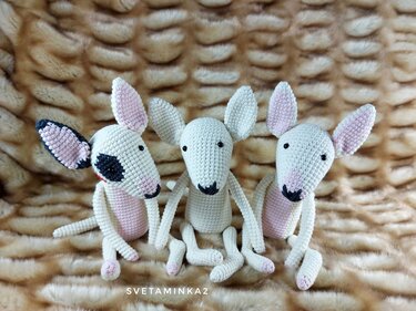 Crochet Bull Terrier Pattern Amigurumi Dog