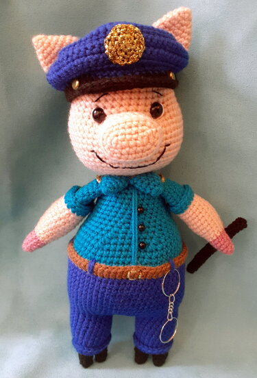 Citizens of Oinkville - Officer Oink - Crochet Pattern ONLY