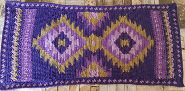 Tischläufer Aztek in Mosaiktechnik - Häkeln