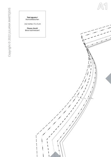 Sewing pattern asymmetrical jersey top for women XS-XXXL, easy