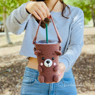 Bear Coffee Cozy - Crochet