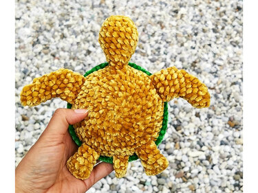 Häkelanleitung ohne Zusammennähen Smaragdgrüne Meeresschildkröte