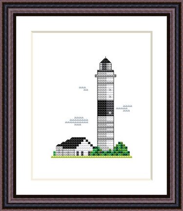 Kreuzstichvorlage Leuchtturm Kampen auf Sylt als PDF Download - Sticken