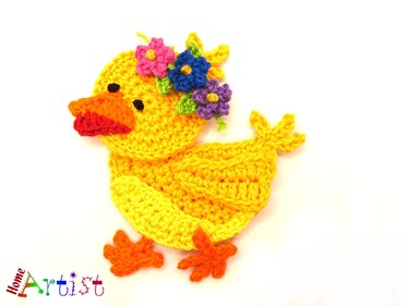 Chick set 2 crochet applique pattern