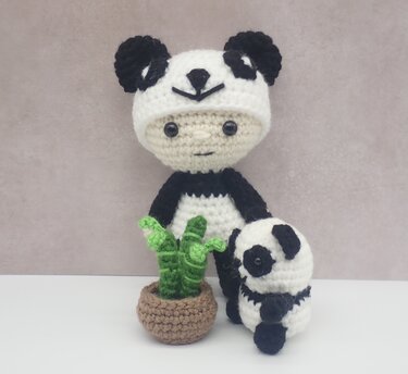 Felton in Panda Costume - Crochet Amigurumi Doll Pattern