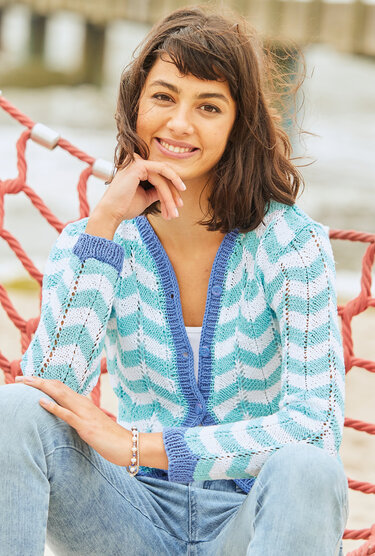 Strickanleitung: Gestreiftes Jäckchen im Zackenmuster - Bild 2