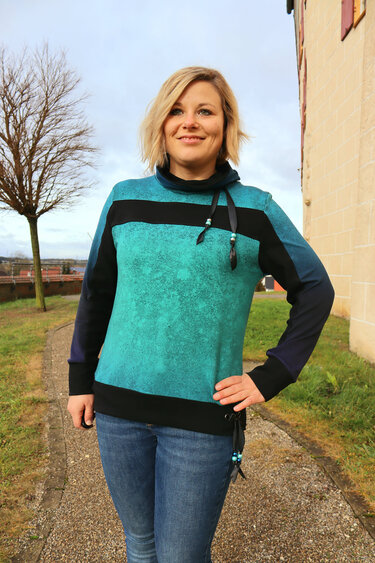 Pullover Zora – PDF-Schnittmuster Gr. 32-54 | Vielseitiger Damenpullover - Nähen