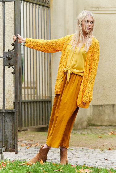 Strickanleitung: Lange Jacke mit Ajour-Rautenmuster - Bild 4