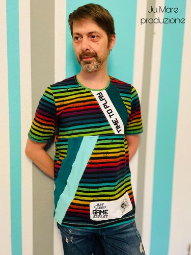 MR. STREIFENMONK Gr. XS - 4XL Herren T-Shirt - Nähen