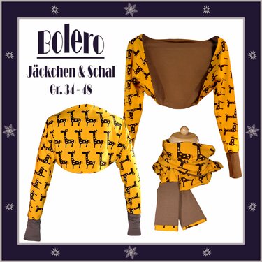 Nähanleitung Schnittmuster Bolero Jacke Gr. 34 - 48