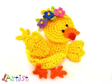 Chick set 3 crochet  applique pattern