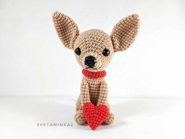 Crochet Chihuahua Pattern Crochet Dog Pattern Amigurumi Chihuahua Valentine