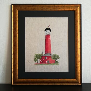Kreuzstichvorlage Alter Leuchtturm Wangerooge PDF,maritime Wanddekoration - Sticken