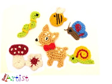 Set 04 Crochet Applique pattern