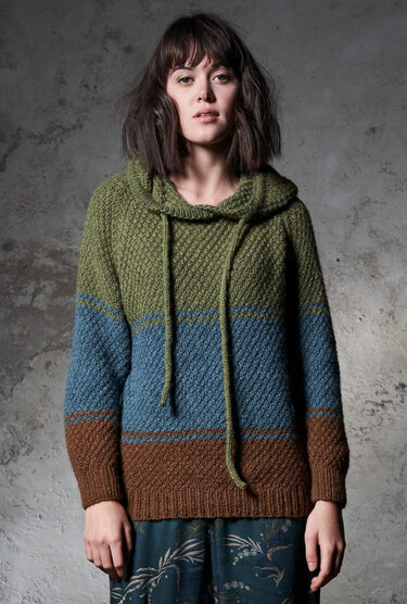 Strickanleitung: Lässiger Hoodie im Color-Blocking-Stil - Bild 3