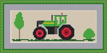 Kreuzstichvorlage Trecker, ein Kindermotiv für neue Stickideen als PDF - Sticken