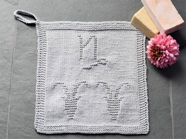 Knitting Pattern Sign "Capricorn" Dishcloth / Washcloth - easy