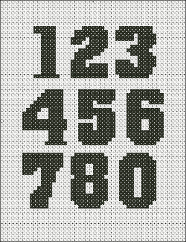 Numbers cross stitch pattern - Embroidery