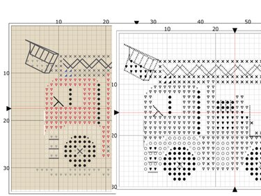 Kreuzstichvorlage Feuerwehrauto als PDF Download, ein schönes Kindermotiv - Sticken