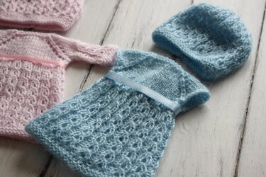 12-inch Dolls Dress and Hat Knitting Pattern