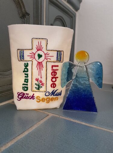 ITH Firmung Konfirmation Beutel Lichterbeutel 13x18cm - Sticken