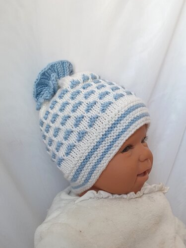 Strickanleitung Babymütze, Baby-Mütze ca. 0 - 6 Monate  #296 - Bild 6