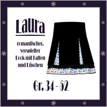 Nähanleitung Rock "Laura"  mit Falten und doppelter Rüsche 34-52 - Bild 2