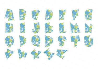 Scrapbooking Ephemera  digital Paper Alphabet Buchstaben ABS groß und klein - Basteln