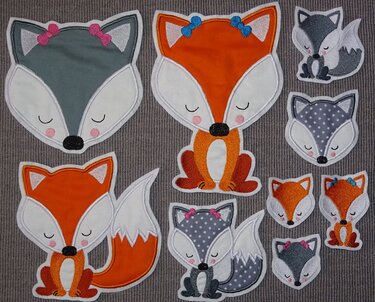 Fuchs - Stickdatei 5 - 20cm Fuchskopf - Sticken