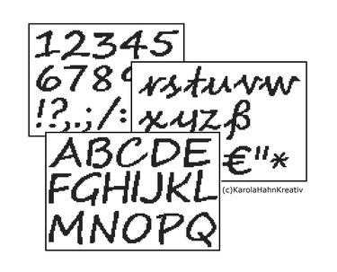 Kreuzstichvorlage Alphabet Nelina als PDF Download für deine Wunschtexte