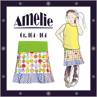Nähanleitung Rock für Kinder "Amelie" Gr. 104 - 164