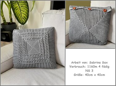 Häkelanleitung Kissenbezug/ Kissen Hypnotic - Bild 9